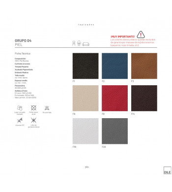 COLORES TAPIZADO GRUPO 04 PIEL