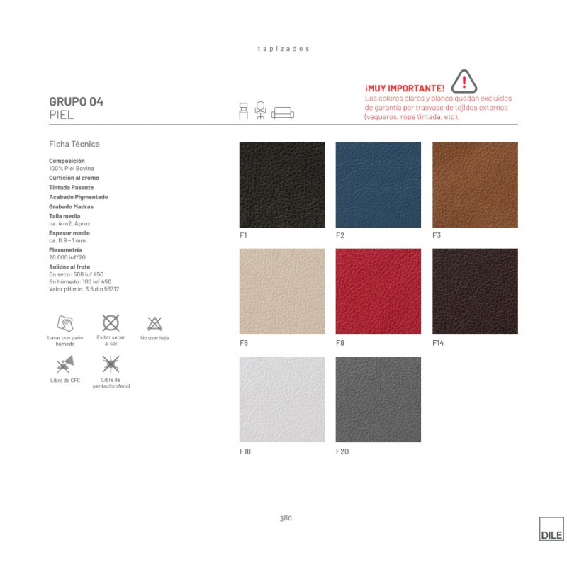 COLORES TAPIZADO GRUPO 04 PIEL